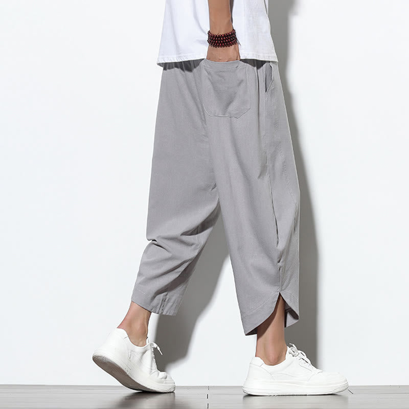 Buddha Stones Casual Summer Drawstring 7-8 Length Men's Harem Pants With Pockets - image 3