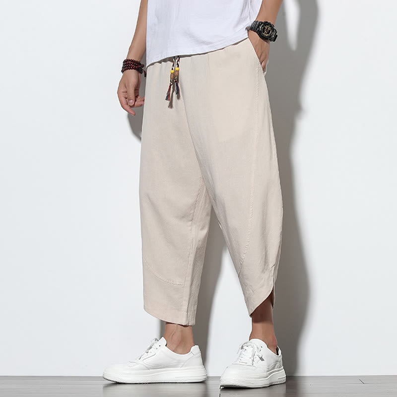 Buddha Stones Casual Summer Drawstring 7-8 Length Men's Harem Pants With Pockets - image 12