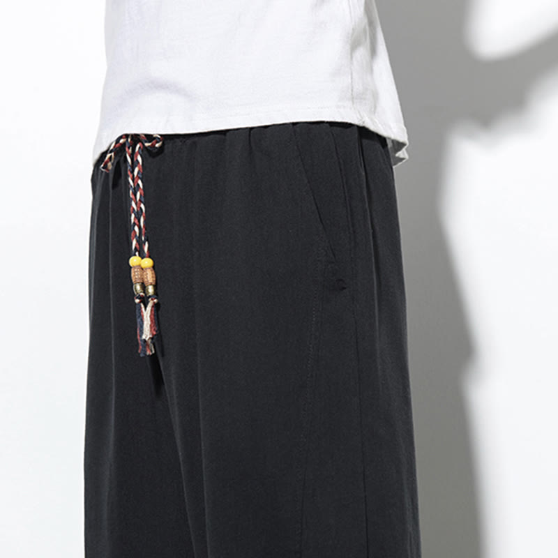 Buddha Stones Casual Summer Drawstring 7-8 Length Men's Harem Pants With Pockets - image 28