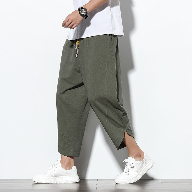 Buddha Stones Casual Summer Drawstring 7-8 Length Men's Harem Pants With Pockets - OliveDrab - US/UK/AU46，EU56 (5XL) - image 30