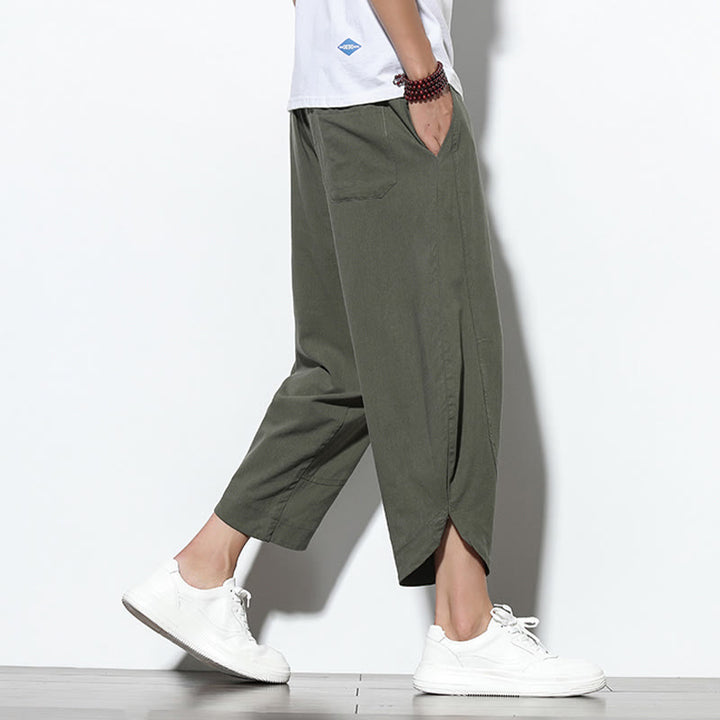 Buddha Stones Casual Summer Drawstring 7-8 Length Men's Harem Pants With Pockets - image 35