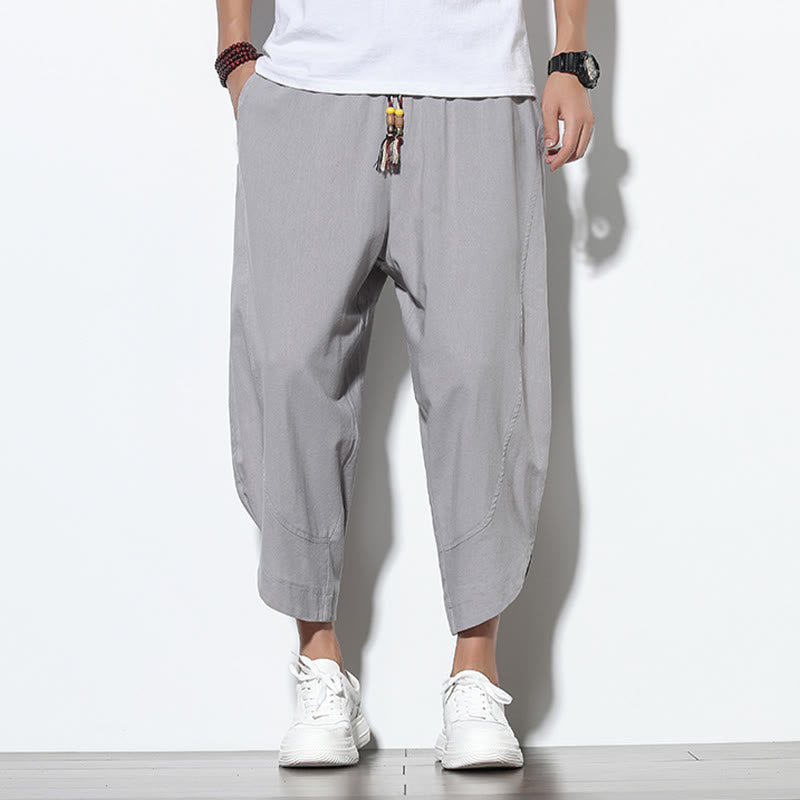 Buddha Stones Casual Summer Drawstring 7-8 Length Men's Harem Pants With Pockets - image 2