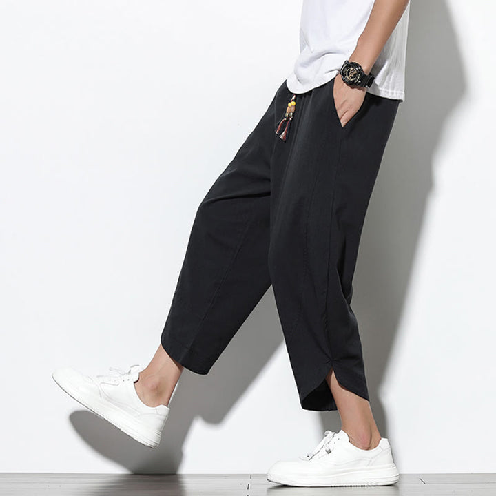 Buddha Stones Casual Summer Drawstring 7-8 Length Men's Harem Pants With Pockets - image 25
