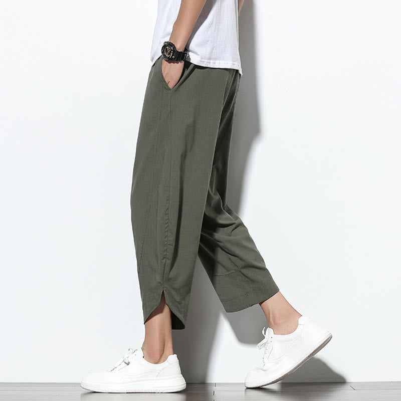 Buddha Stones Casual Summer Drawstring 7-8 Length Men's Harem Pants With Pockets - image 33
