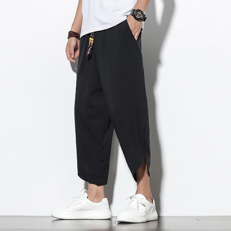 Buddha Stones Casual Summer Drawstring 7-8 Length Men's Harem Pants With Pockets - image 23