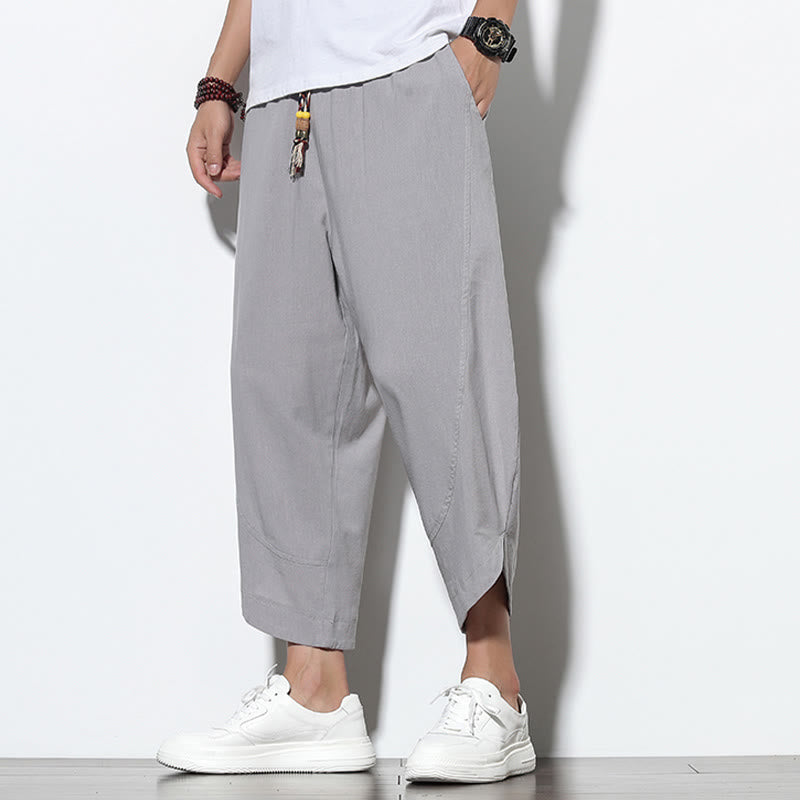 Buddha Stones Casual Summer Drawstring 7-8 Length Men's Harem Pants With Pockets - image 4