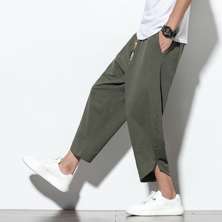 Buddha Stones Casual Summer Drawstring 7-8 Length Men's Harem Pants With Pockets - image 37