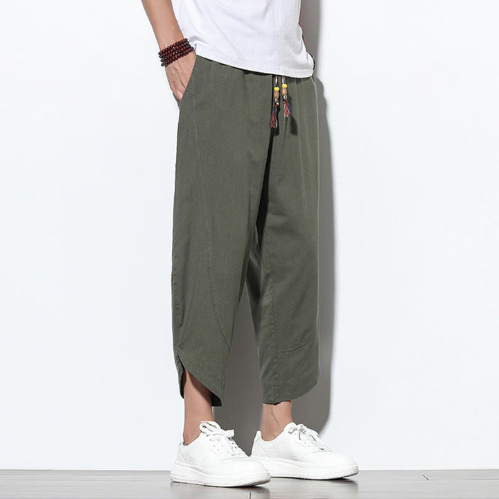 Buddha Stones Casual Summer Drawstring 7-8 Length Men's Harem Pants With Pockets - image 36