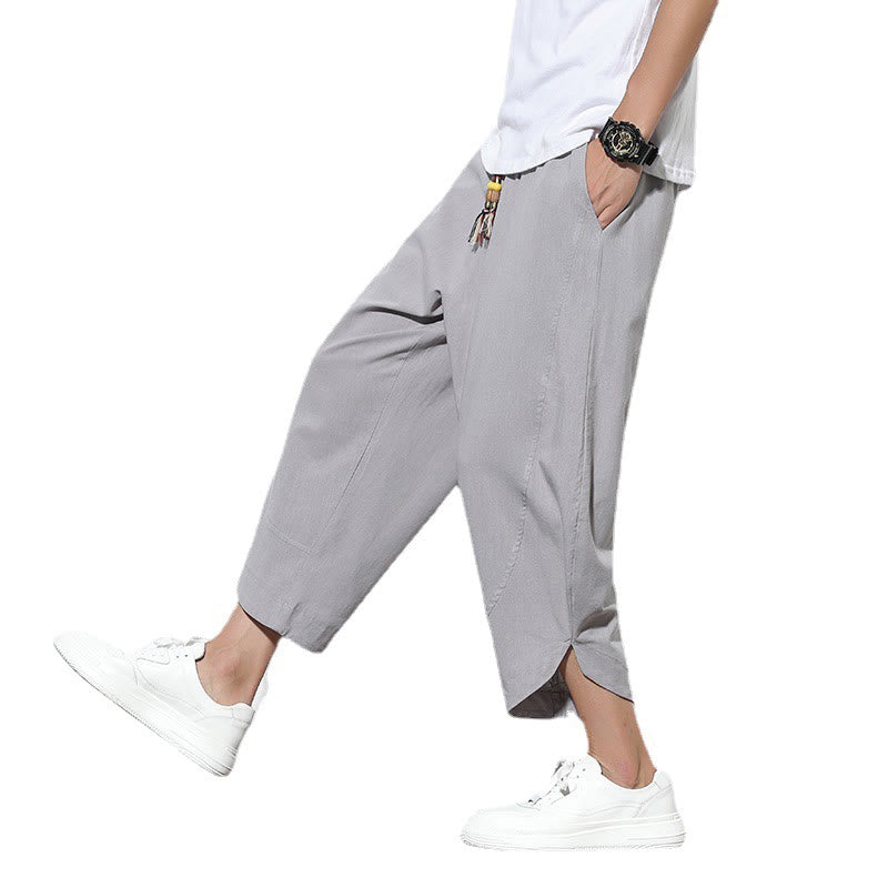 Buddha Stones Casual Summer Drawstring 7-8 Length Men's Harem Pants With Pockets - image 8