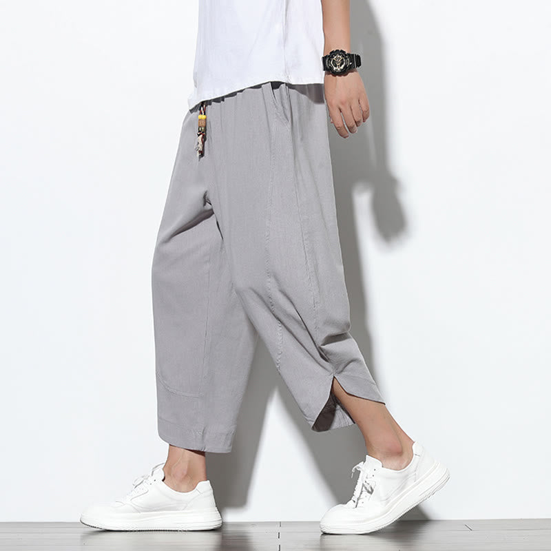 Buddha Stones Casual Summer Drawstring 7-8 Length Men's Harem Pants With Pockets - image 1
