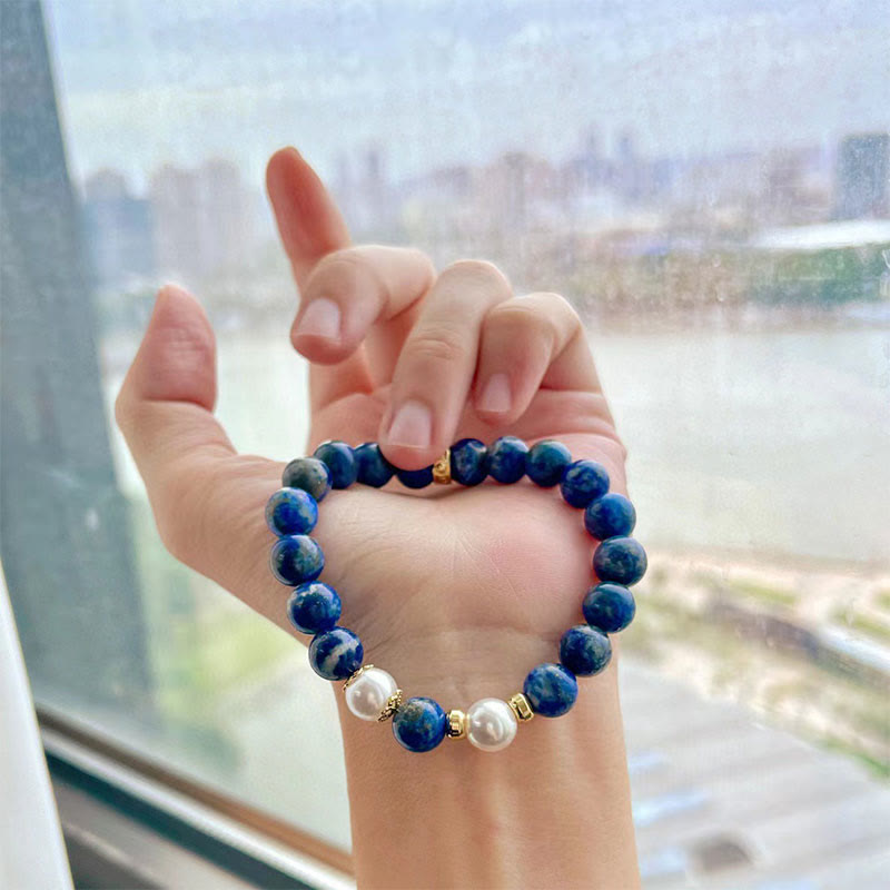 Buddha Stones Lazurite Lapis Lazuli Beads Serenity Balance Bracelet - image 8