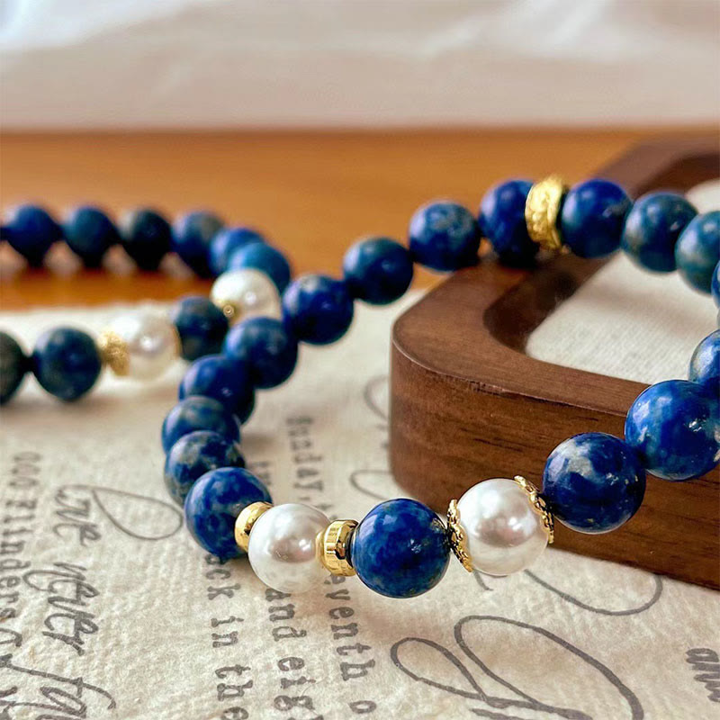 Buddha Stones Lazurite Lapis Lazuli Beads Serenity Balance Bracelet - image 6