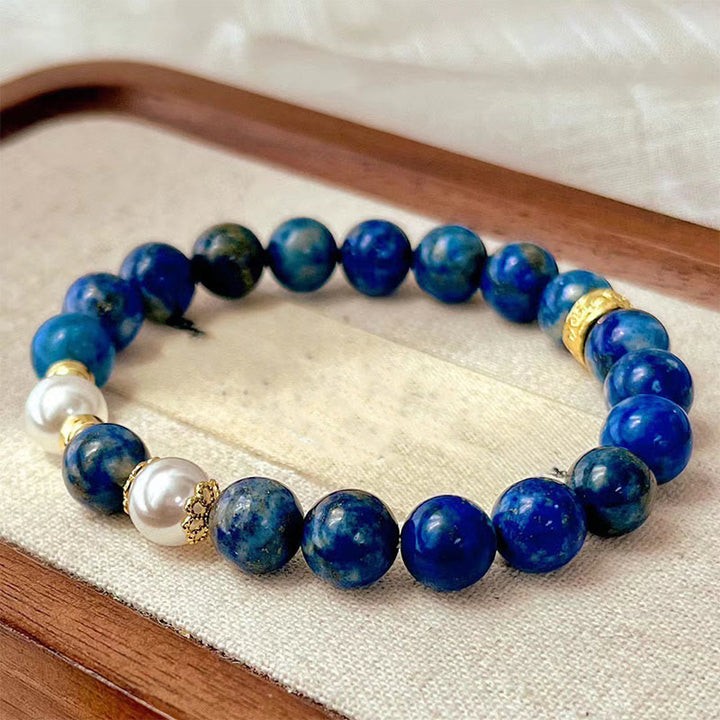 Buddha Stones Lazurite Lapis Lazuli Beads Serenity Balance Bracelet - Lazurite(Wrist Circumference: 14-16cm) - image 0