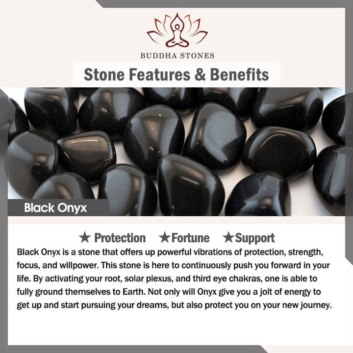 Buddha Stones Natural Tiger Eye Black Magnetite Black Onyx Double Row Beads Protection Bracelet
