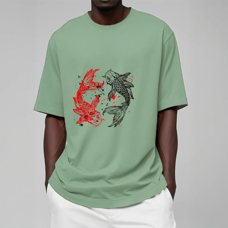 Buddha Stones Red Black Koi Fish Tee T-shirt - image 16