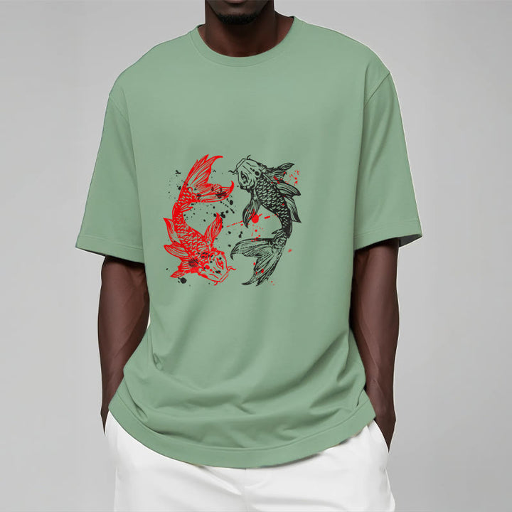 Buddha Stones Red Black Koi Fish Tee T-shirt - image 16