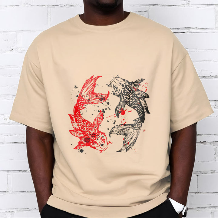 Buddha Stones Red Black Koi Fish Tee T-shirt - image 10