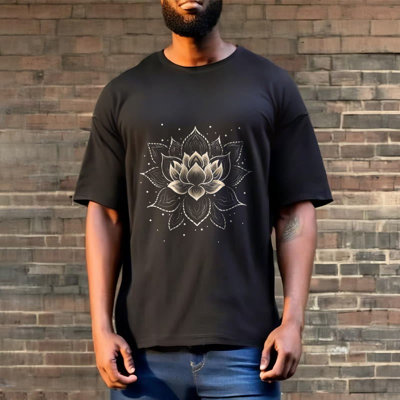 Buddha Stones Golden Lotus Flower Design Tee T-shirt - image 3