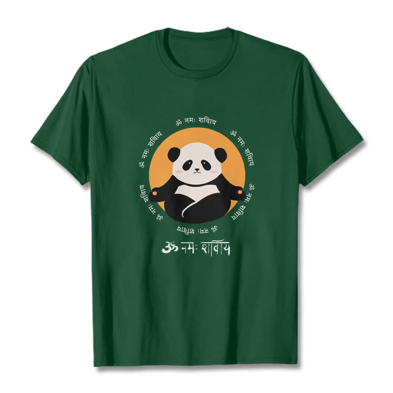 Buddha Stones Panda Sanskrit Namah Shivaya Tee T-shirt - ForestGreen - 2XL - image 10