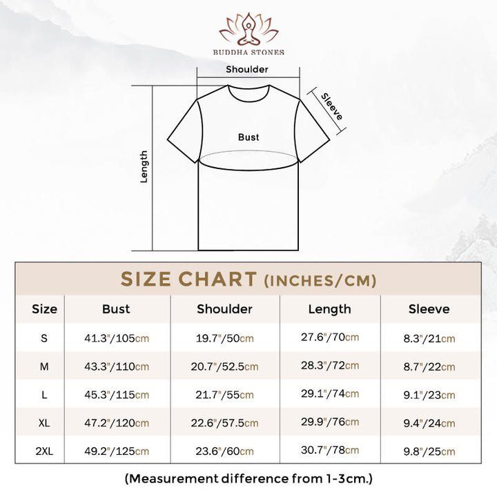 Buddha Stones Casual Om Symbol Lotus Flower Pattern Cotton Tee T-shirt - image 2