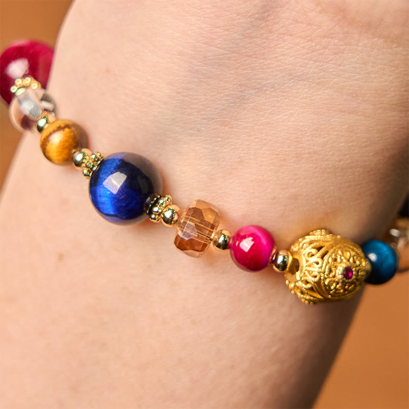 Buddha Stones Natural Colored Tiger Eye Stone Weight Balance Bracelet