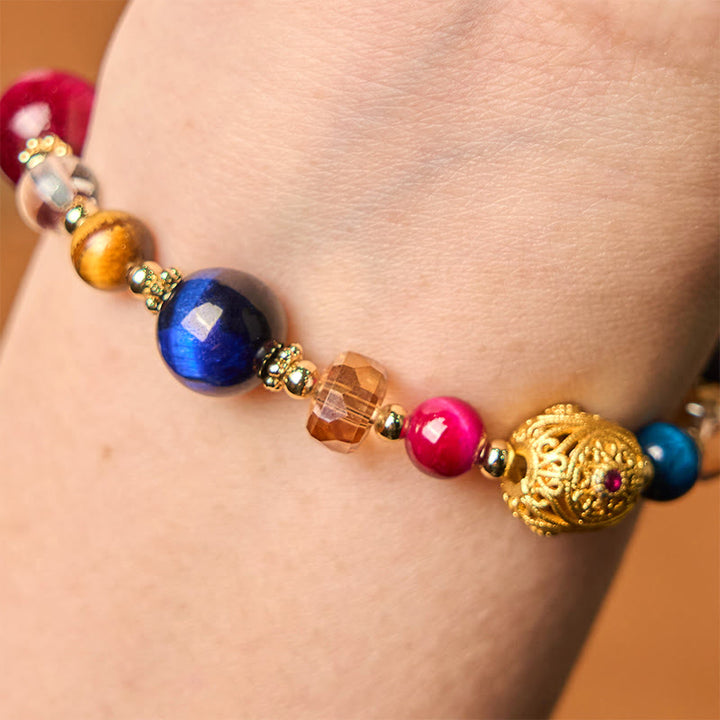 Buddha Stones Natural Colored Tiger Eye Stone Weight Balance Bracelet