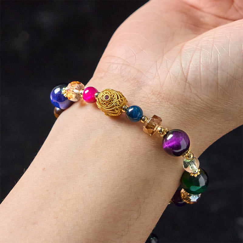 Buddha Stones Natural Colored Tiger Eye Stone Weight Balance Bracelet