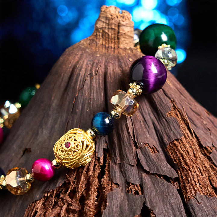 Buddha Stones Natural Colored Tiger Eye Stone Weight Balance Bracelet