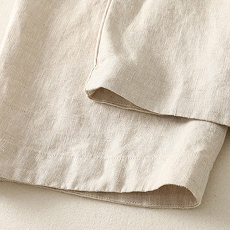 Buddha Stones Daily Plain Simple Design Cotton Linen Women's Pants With Pockets - image 5