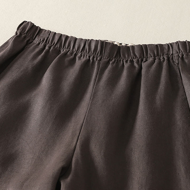 Buddha Stones Daily Plain Simple Design Cotton Linen Women's Pants With Pockets - image 12