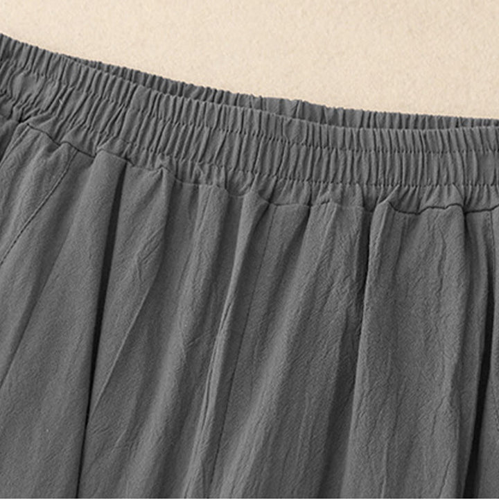 Buddha Stones Daily Plain Elastic Waistband Women's Pants With Pockets - image 4