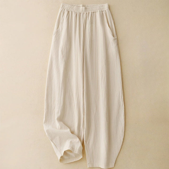 Buddha Stones Daily Plain Elastic Waistband Women's Pants With Pockets - image 9