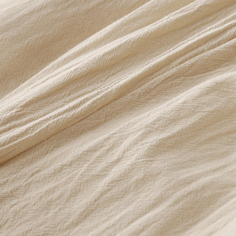 Buddha Stones Daily Plain Elastic Waistband Cotton Linen Women's Pants With Pockets - image 12