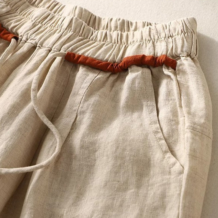 Buddha Stones Commute Color Contrast Drawstring 7-8 Length Women's Pants With Pockets - image 9