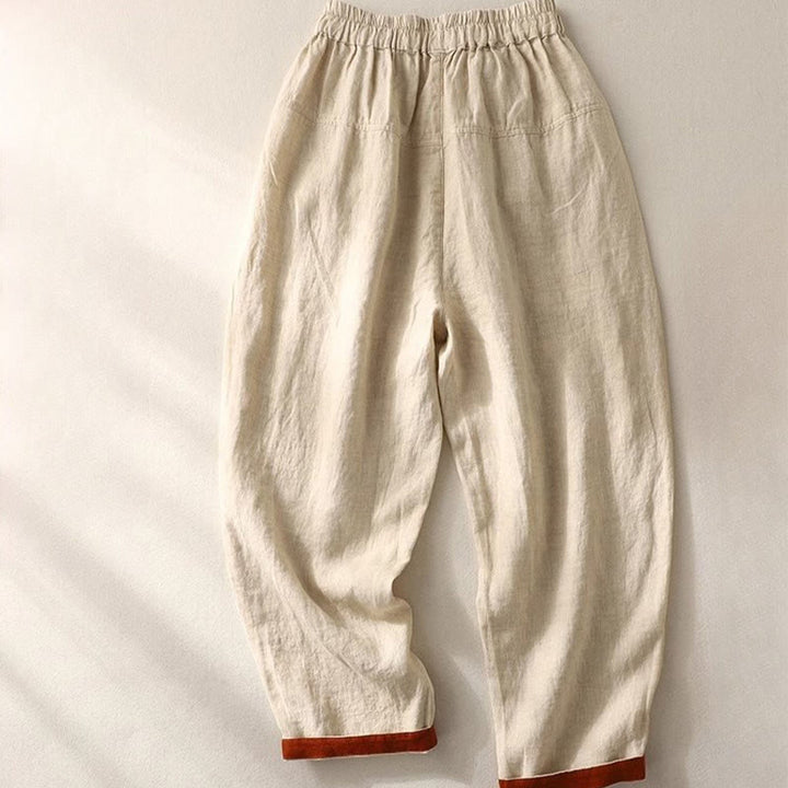 Buddha Stones Commute Color Contrast Drawstring 7-8 Length Women's Pants With Pockets - image 8