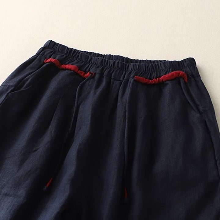 Buddha Stones Commute Color Contrast Drawstring 7-8 Length Women's Pants With Pockets - image 23