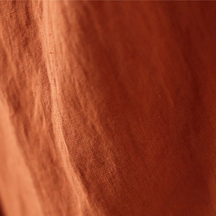 Buddha Stones Casual Plain Wrinkles Design Drawstring 9 Length Cotton Linen Women's Wide Leg Pants With Pockets - image 7