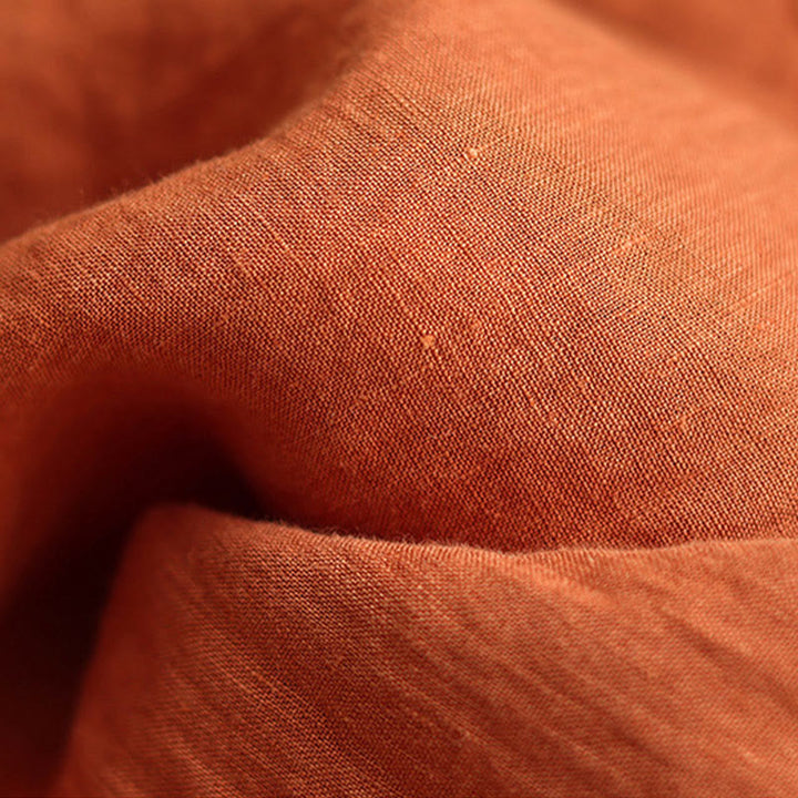 Buddha Stones Casual Plain Wrinkles Design Drawstring 9 Length Cotton Linen Women's Wide Leg Pants With Pockets - image 9