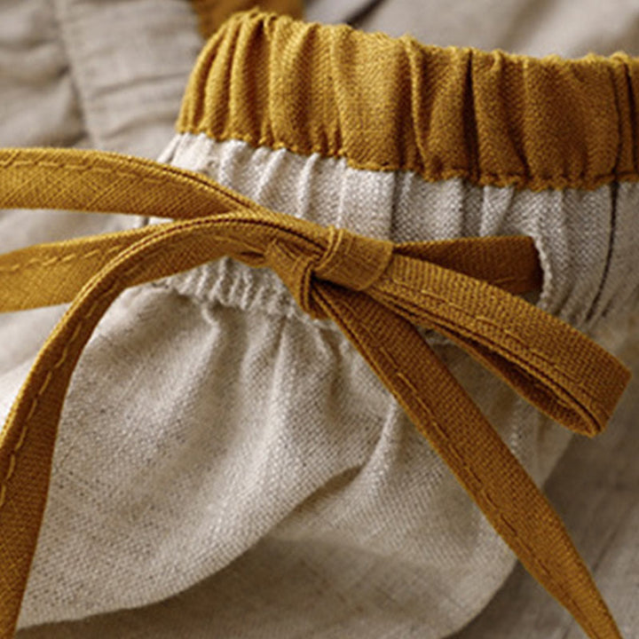 Buddha Stones Vintage Solid Embroidery Drawstring Women's Skirt With Pockets - image 7