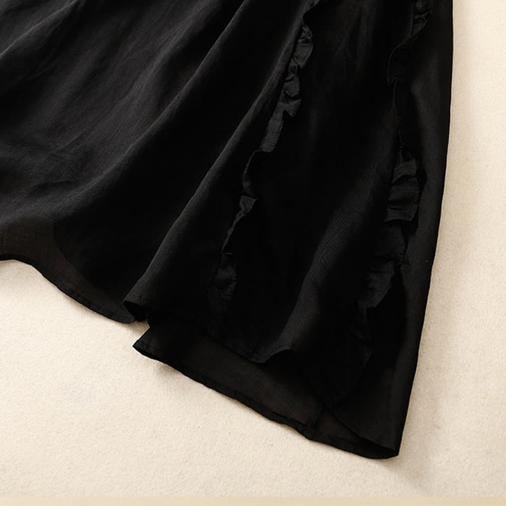 Buddha Stones Summer Plain Ruffle Design Women's Skirt - image 12