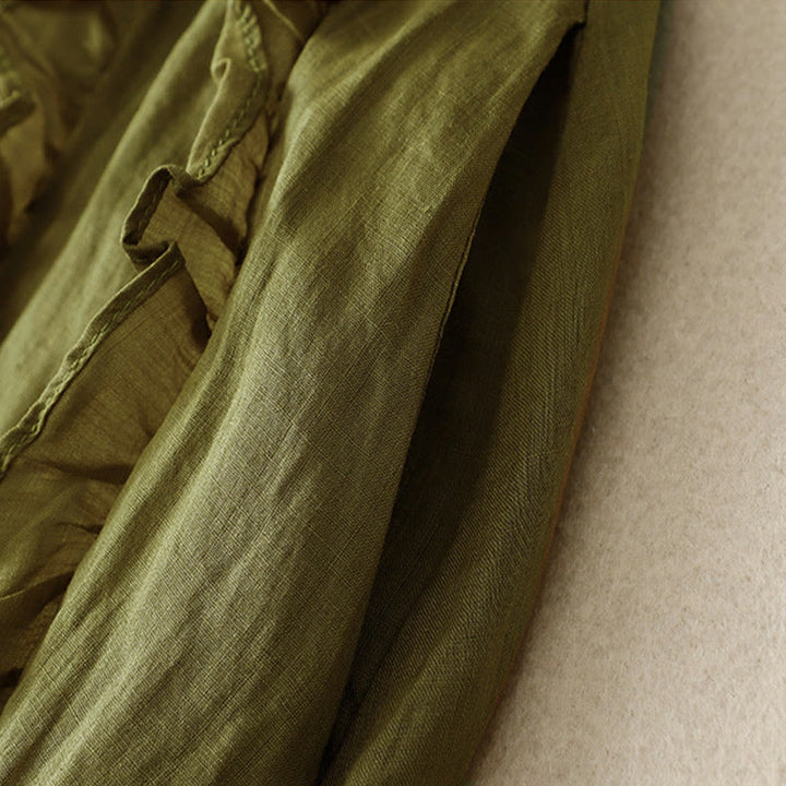 Buddha Stones Summer Plain Ruffle Design Women's Cotton Skirt - image 1