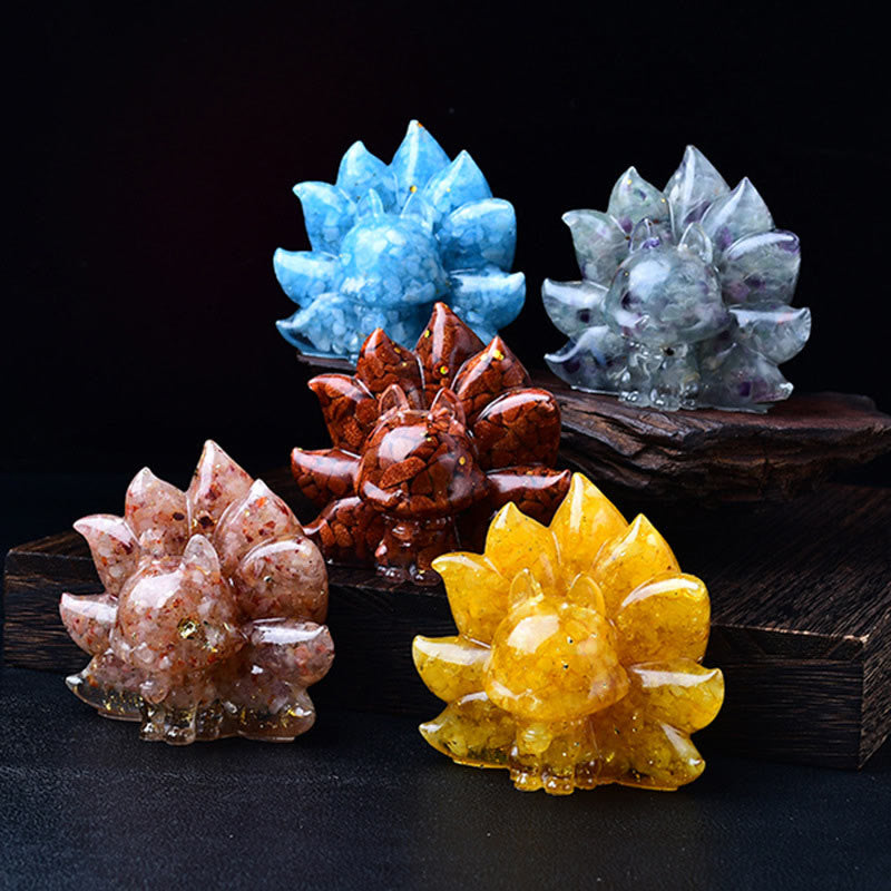 Buddha Stones Small Various Stone Pink Crystal Citrine Amethyst Nine Tailed Fox Warmth Home Decoration - image 30