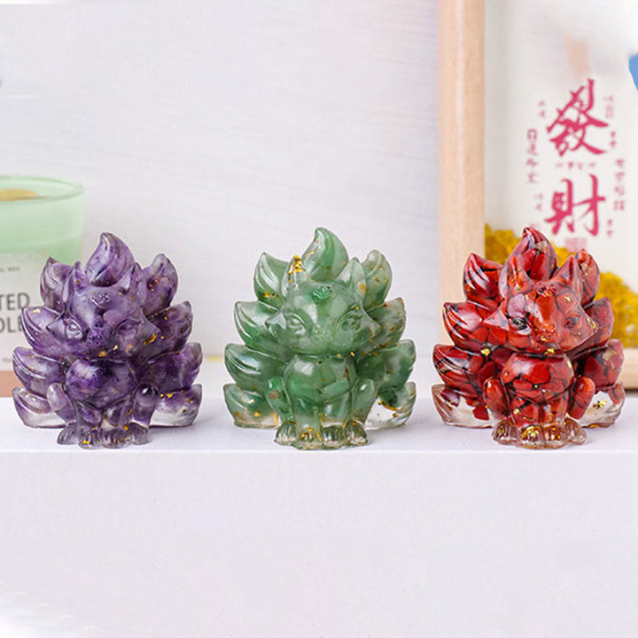 Buddha Stones Small Various Stone Strawberry Quartz Amethyst Green Aventurine Nine Tailed Fox Healing Home Decoration - image 30