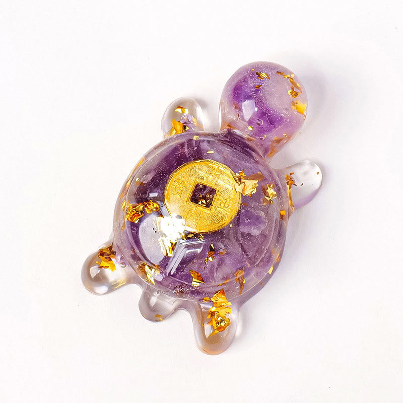 Buddha Stones Small Various Crystal Green Aventurine Amethyst Turtle Copper Coins Luck Home Decoration - Amethyst 5*3cm - image 20