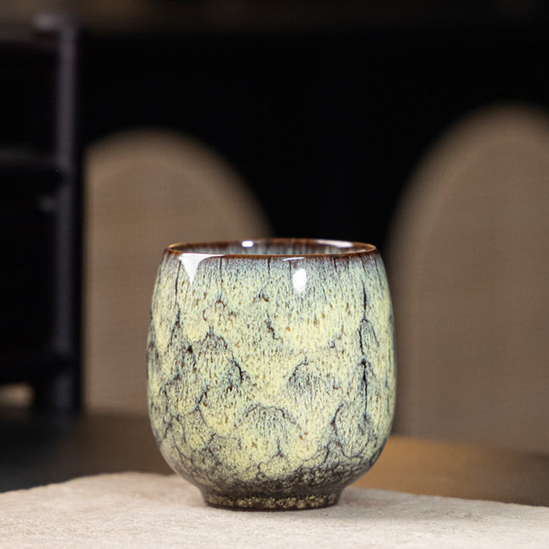 Buddha Stones Handmade Small Chinese Jianzhan Kiln Change Ceramic Teacup Kung Fu Tea Cup 150ml