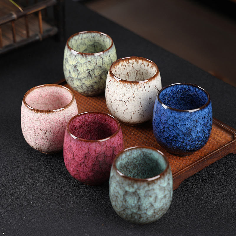 Buddha Stones Handmade Small Chinese Jianzhan Kiln Change Ceramic Teacup Kung Fu Tea Cup 150ml