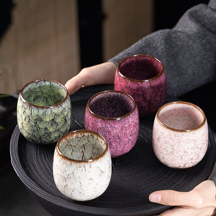 Buddha Stones Handmade Small Chinese Jianzhan Kiln Change Ceramic Teacup Kung Fu Tea Cup 150ml