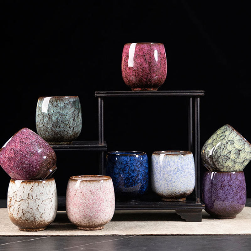 Buddha Stones Handmade Small Chinese Jianzhan Kiln Change Ceramic Teacup Kung Fu Tea Cup 150ml