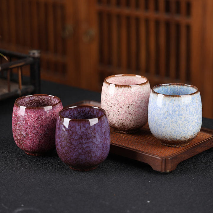 Buddha Stones Handmade Small Chinese Jianzhan Kiln Change Ceramic Teacup Kung Fu Tea Cup 150ml