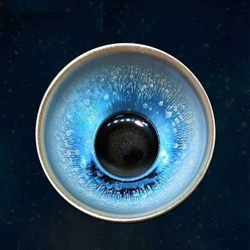 Buddha Stones Handmade Chinese Jianzhan Oil Drop Spots Pattern Ceramic Teacup Tenmoku Kung Fu Tea Cup 150ml - image 4